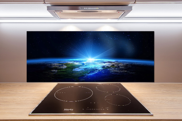 Spatscherm keuken Planeet Aarde