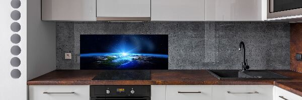 Spatscherm keuken Planeet Aarde