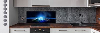 Spatscherm keuken Planeet Aarde