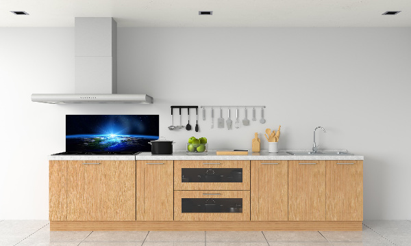 Spatscherm keuken Planeet Aarde