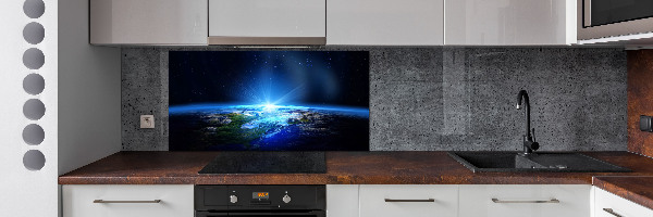 Spatscherm keuken Planeet Aarde