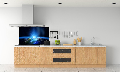 Spatscherm keuken Planeet Aarde