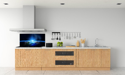 Spatscherm keuken Planeet Aarde