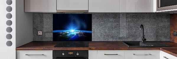 Spatscherm keuken Planeet Aarde