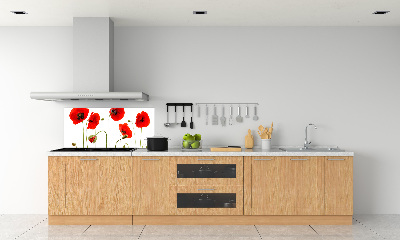 Glazen achterwand keuken Klaprozen