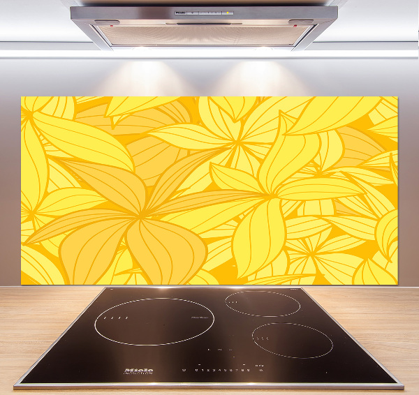 Spatplaat keuken Achtergrond met gele bloemen