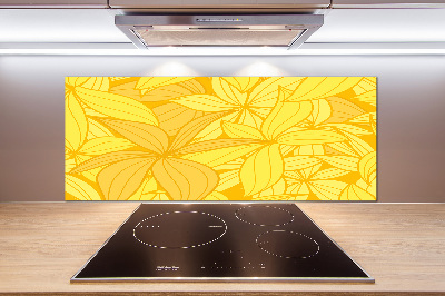 Spatplaat keuken Achtergrond met gele bloemen