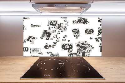 Panel do kuchni Litery z gazety