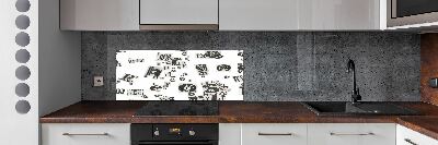 Panel do kuchni Litery z gazety