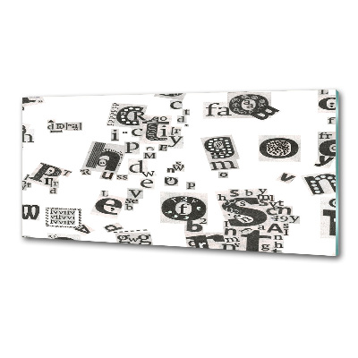 Panel do kuchni Litery z gazety