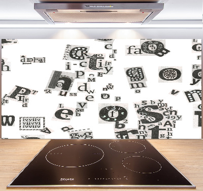 Panel do kuchni Litery z gazety