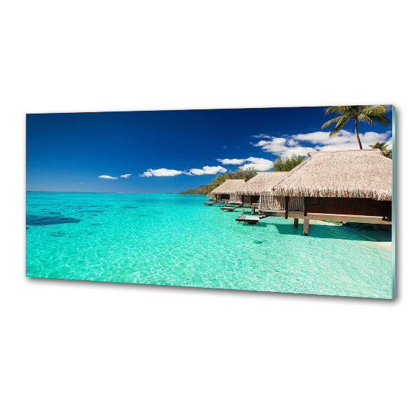 Glazen achterwand keuken Bungalows boven het water