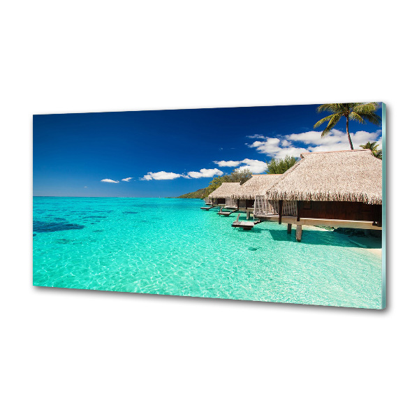 Glazen achterwand keuken Bungalows boven het water