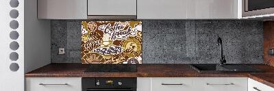 Glazen achterwand keuken Koffiehuis