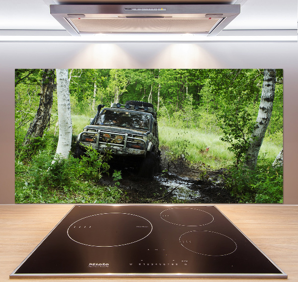 Panel dekor szkło Jeep w lesie
