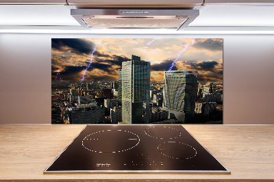 Glazen achterwand keuken Storm boven Warschau