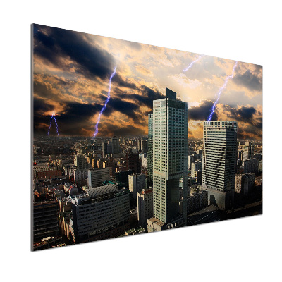 Glazen achterwand keuken Storm boven Warschau
