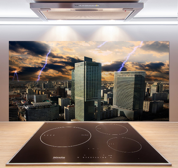 Glazen achterwand keuken Storm boven Warschau