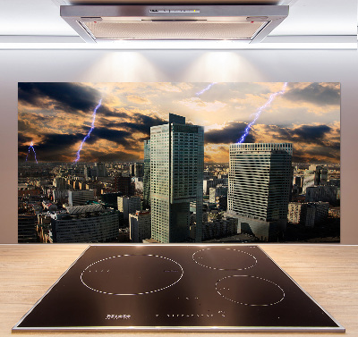 Glazen achterwand keuken Storm boven Warschau