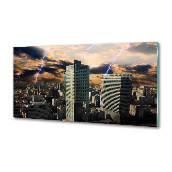 Glazen achterwand keuken Storm boven Warschau