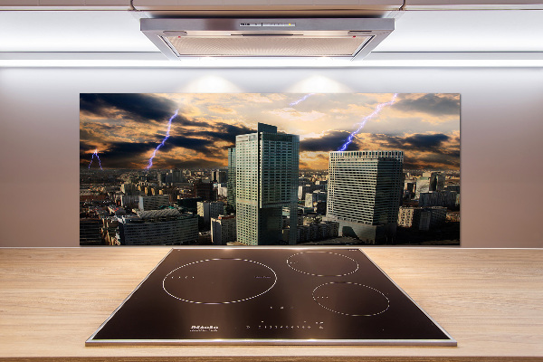 Glazen achterwand keuken Storm boven Warschau
