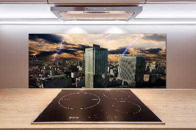 Glazen achterwand keuken Storm boven Warschau