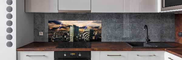 Glazen achterwand keuken Storm boven Warschau