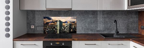 Glazen achterwand keuken Storm boven Warschau