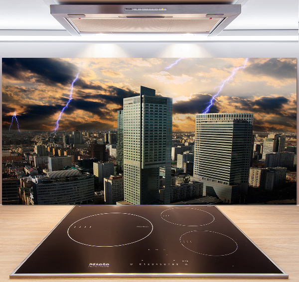 Glazen achterwand keuken Storm boven Warschau