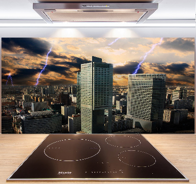 Glazen achterwand keuken Storm boven Warschau