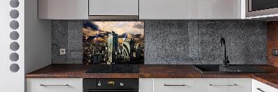 Glazen achterwand keuken Storm boven Warschau