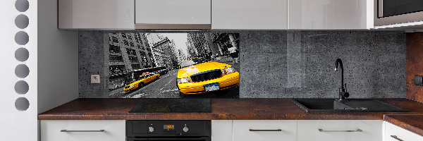 Keuken achterwand New Yorkse taxi's