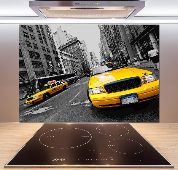 Keuken achterwand New Yorkse taxi's