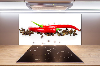 Achterwand keuken Chili en peper
