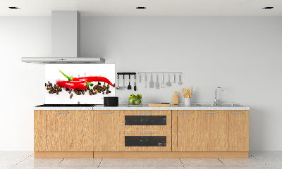 Achterwand keuken Chili en peper