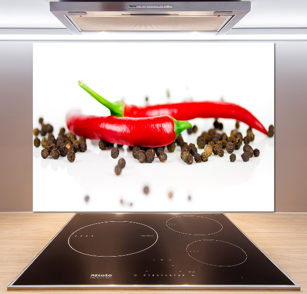 Achterwand keuken Chili en peper