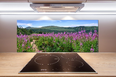 Spatscherm keuken Groene heuvels