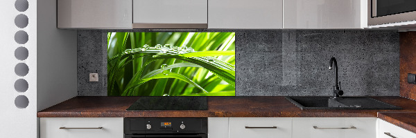 Spatscherm keuken Druppels op het gras