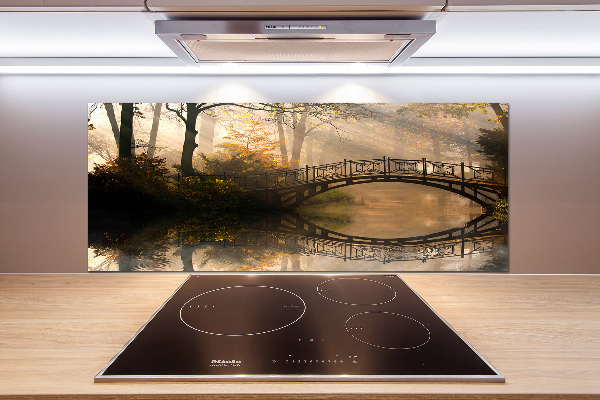 Spatplaat keuken Oude brug in de herfst
