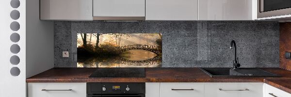 Spatplaat keuken Oude brug in de herfst