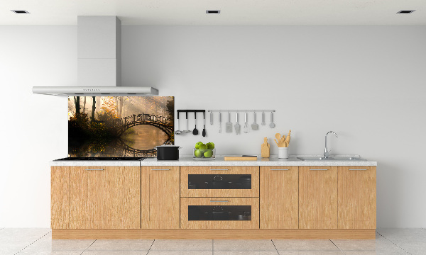 Spatplaat keuken Oude brug in de herfst