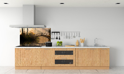 Spatplaat keuken Oude brug in de herfst