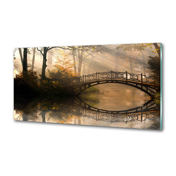 Spatplaat keuken Oude brug in de herfst