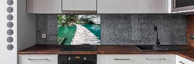 Glazen achterwand keuken Plitvice-meren