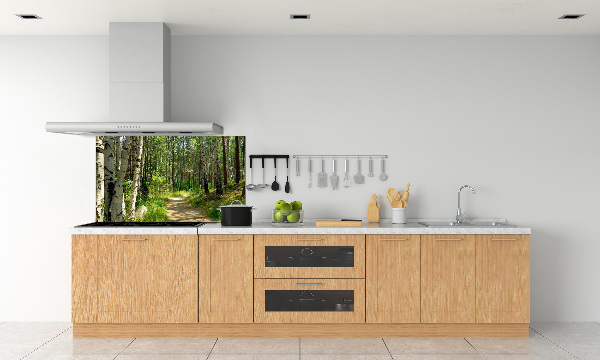 Spatscherm keuken Pad in het bos