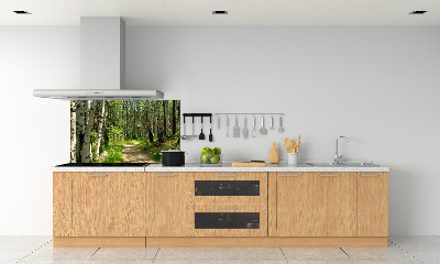 Spatscherm keuken Pad in het bos