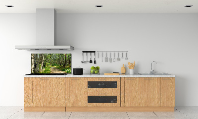 Spatscherm keuken Pad in het bos