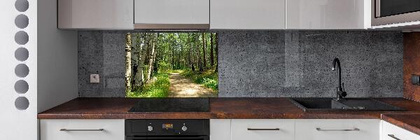 Spatscherm keuken Pad in het bos