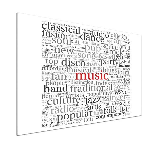 Panel do kuchni Gatunki muzyczne