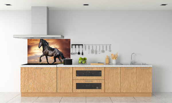 Spatplaat keuken Dravend paard